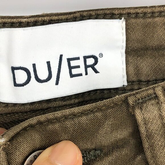 DU/ER Army Green No Sweat Relaxed Taper Pants Strechy Comfortable 27x30 - Picture 9 of 16